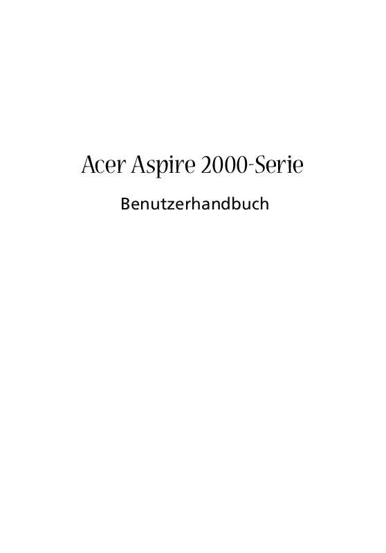 Mode d'emploi ACER ASPIRE 2000