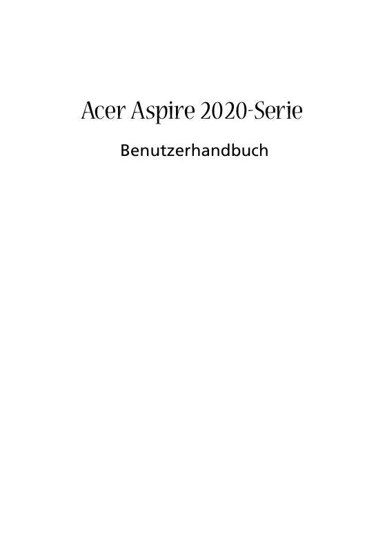 Mode d'emploi ACER ASPIRE 2020