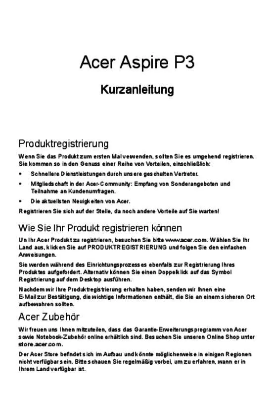 Mode d'emploi ACER ASPIRE P3-131
