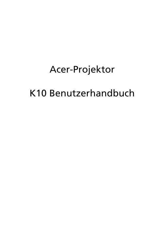 Mode d'emploi ACER K10