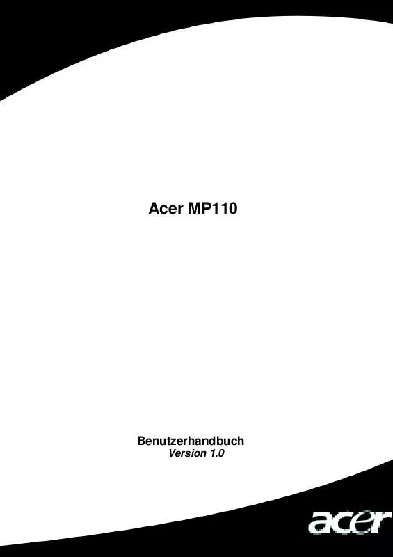 Mode d'emploi ACER MP-110