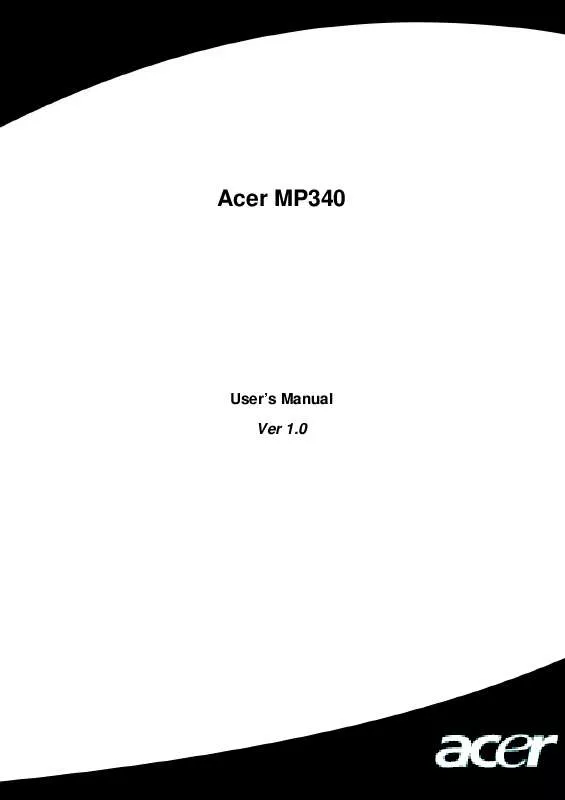 Mode d'emploi ACER MP-340