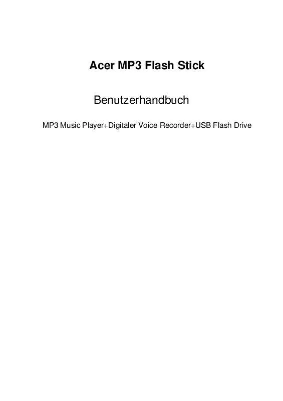 Mode d'emploi ACER MP3-FLASH-STICK