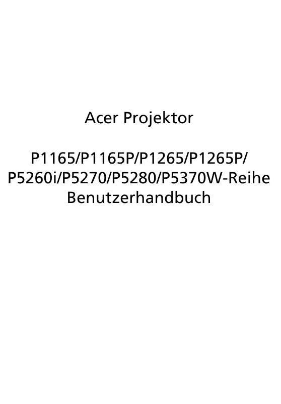 Mode d'emploi ACER P1265P