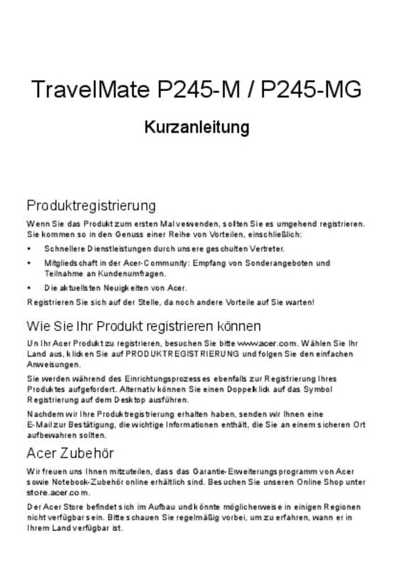 Mode d'emploi ACER TRAVELMATE P245-MG