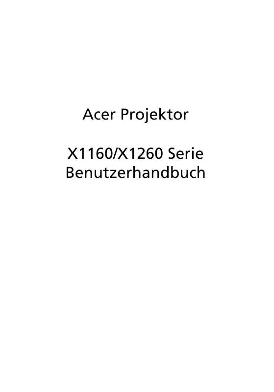 Mode d'emploi ACER X1160