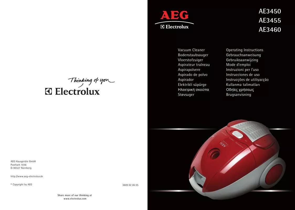 Mode d'emploi AEG-ELECTROLUX AE3460