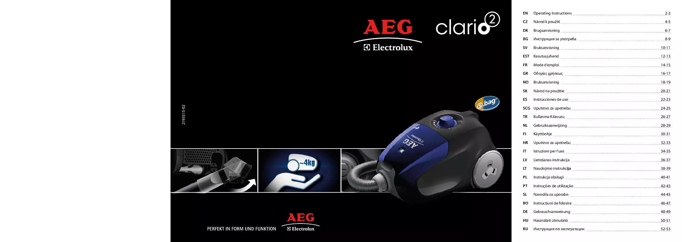 Mode d'emploi AEG-ELECTROLUX AEP3525