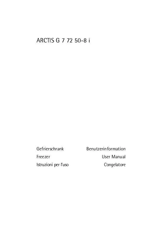 Mode d'emploi AEG-ELECTROLUX ARCTIS G 7 72 50-8I