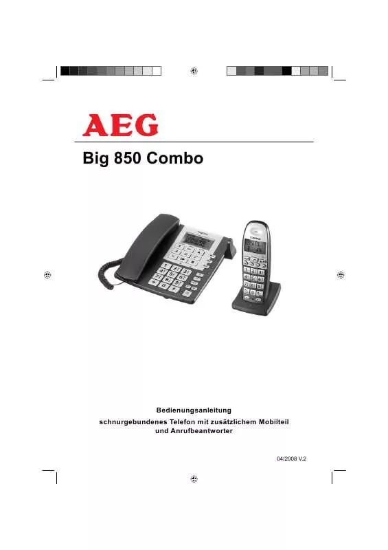 Mode d'emploi AEG-ELECTROLUX BIG 850 COMBO