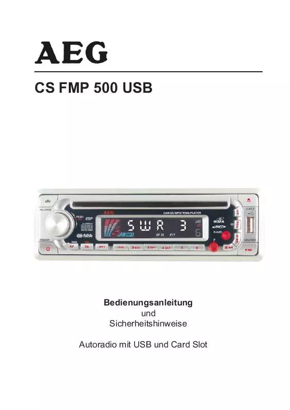 Mode d'emploi AEG-ELECTROLUX CSFMP 500 USB