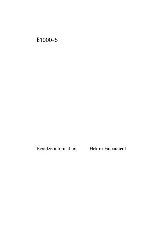 Mode d'emploi AEG-ELECTROLUX E1000-5-W DE R08