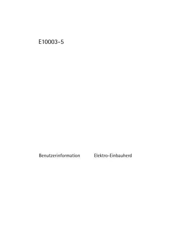Mode d'emploi AEG-ELECTROLUX E10003-5-W DE R08