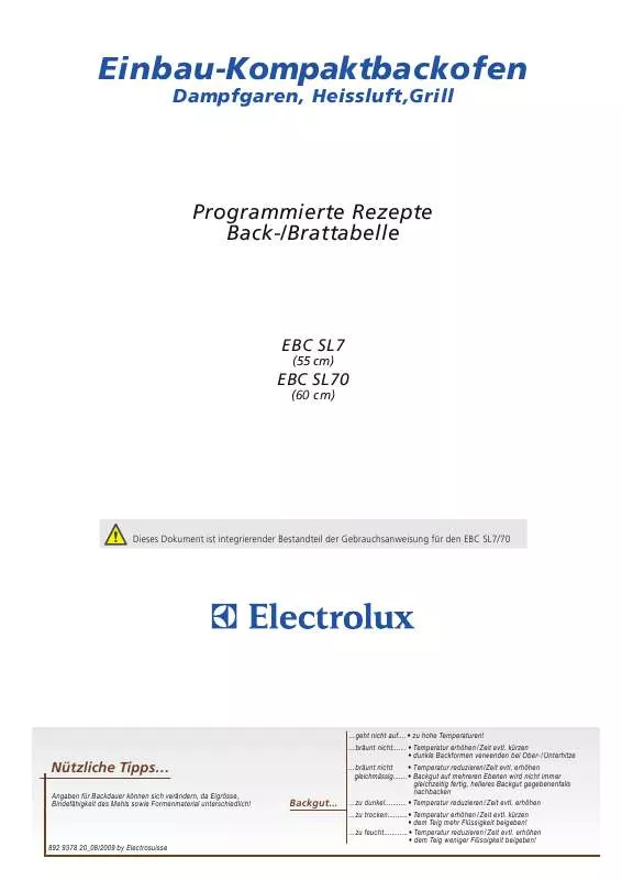 Mode d'emploi AEG-ELECTROLUX EBCSL70SP