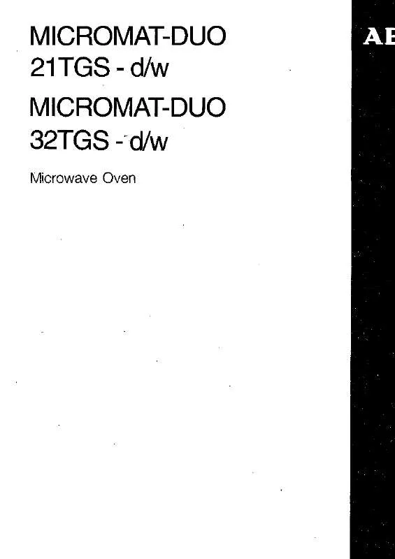 Mode d'emploi AEG-ELECTROLUX MC DUO 21TGS-W/F