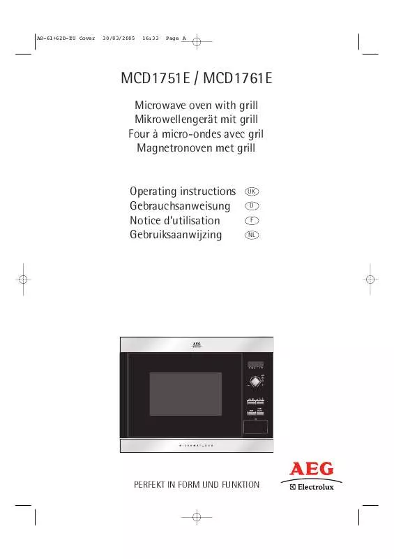 Mode d'emploi AEG-ELECTROLUX MCD1751E-W