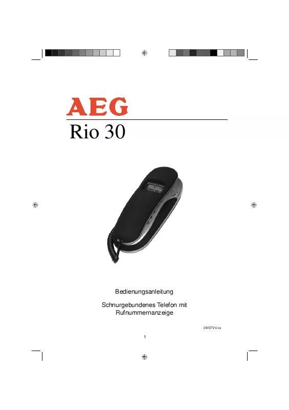 Mode d'emploi AEG-ELECTROLUX RIO 30