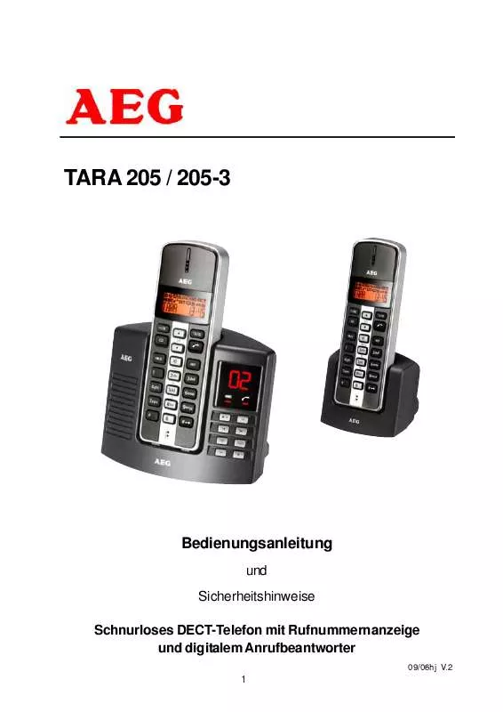 Mode d'emploi AEG-ELECTROLUX TARA 205