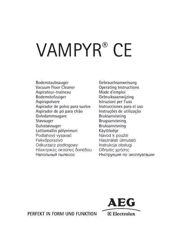 Mode d'emploi AEG-ELECTROLUX VAMPYR ACE4120