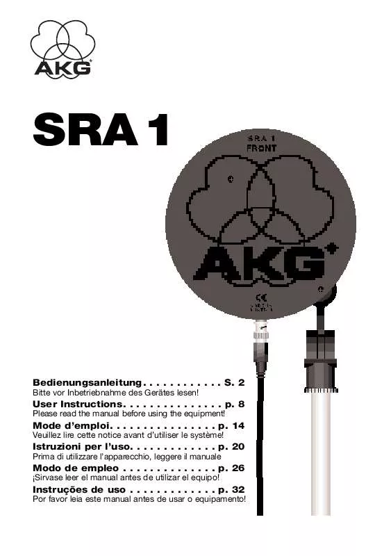 Mode d'emploi AKG SRA 1