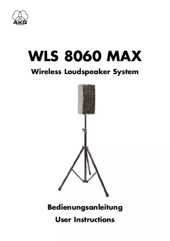 Mode d'emploi AKG WLS 8060 MAX