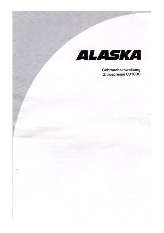 Mode d'emploi ALASKA CJ1000