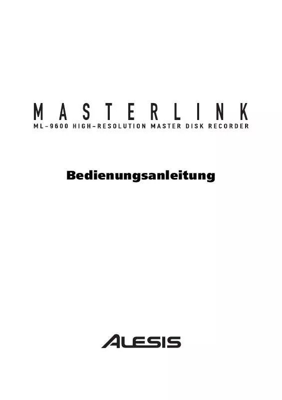 Mode d'emploi ALESIS MASTERLINK ML-9600