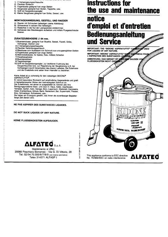 Mode d'emploi ALFATEC A58