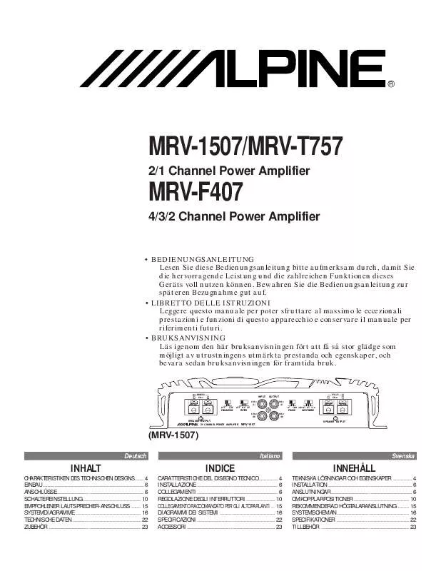 Mode d'emploi ALPINE MRV-1507