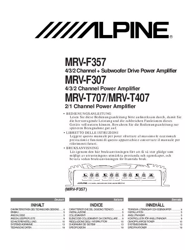 Mode d'emploi ALPINE MRV-F357