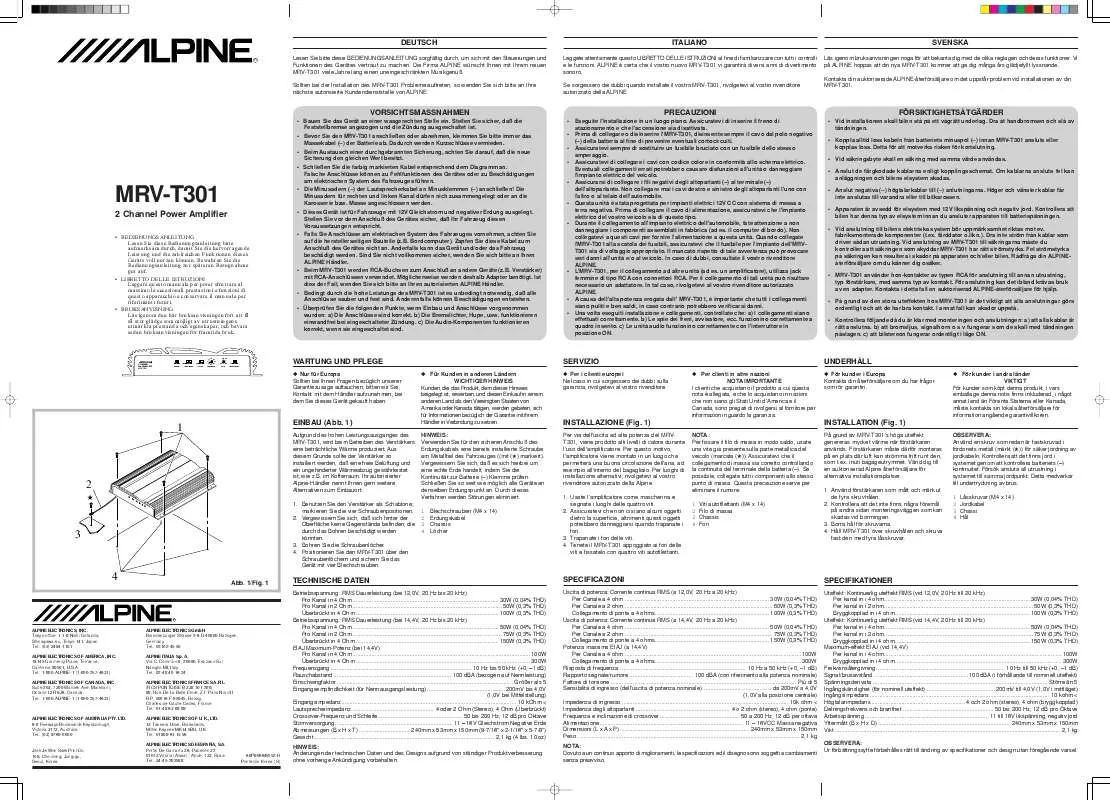Mode d'emploi ALPINE MRV-T301