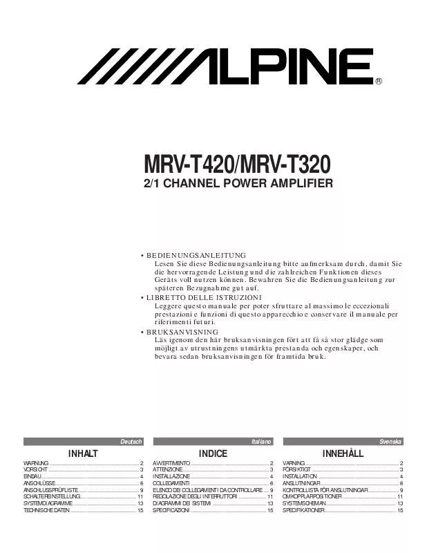 Mode d'emploi ALPINE MRV-T420