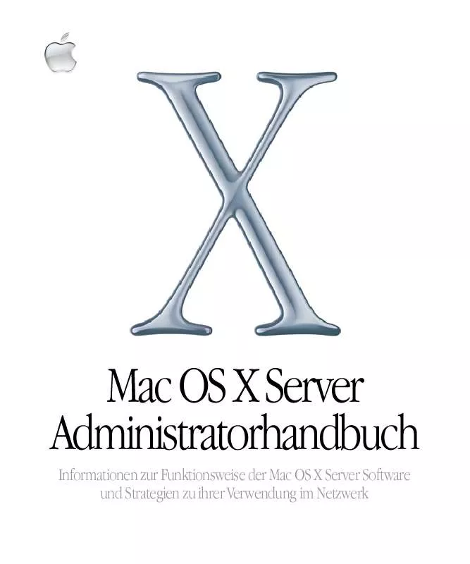 Mode d'emploi APPLE MAC OS X SERVER