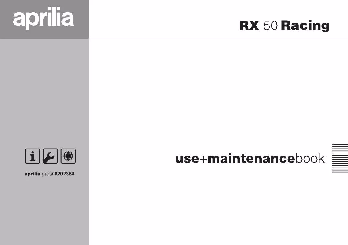 Mode d'emploi APRILIA RX 50 RACING