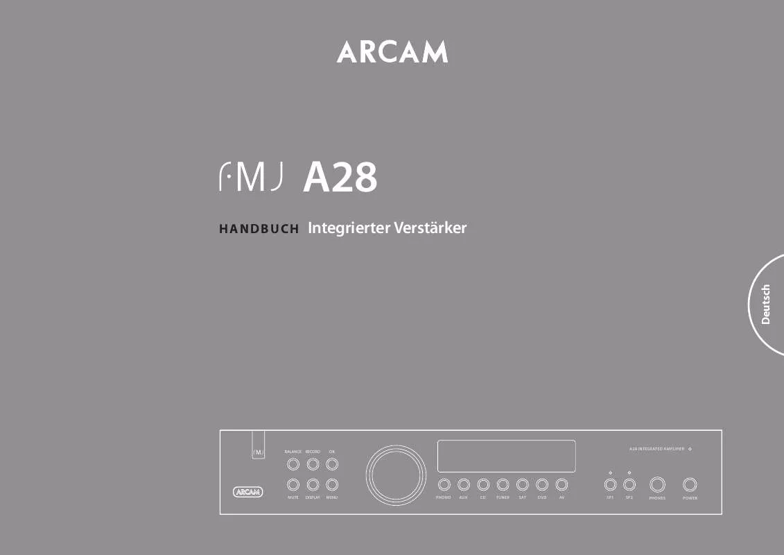 Mode d'emploi ARCAM FMJ A28