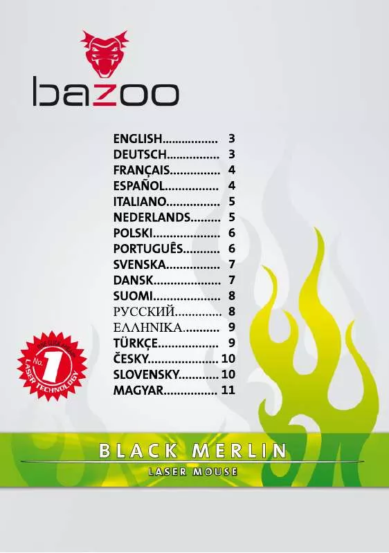 Mode d'emploi BAZOO BLACK MERLIN