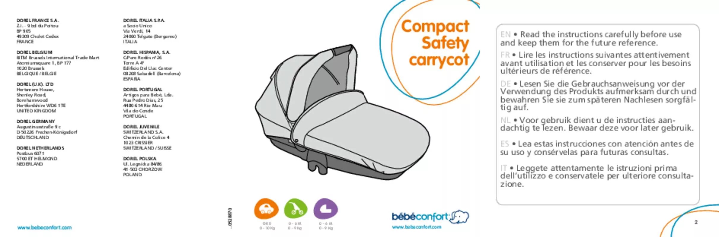 Mode d'emploi BEBECONFORT COMPACT SAFETY CARRYCOT