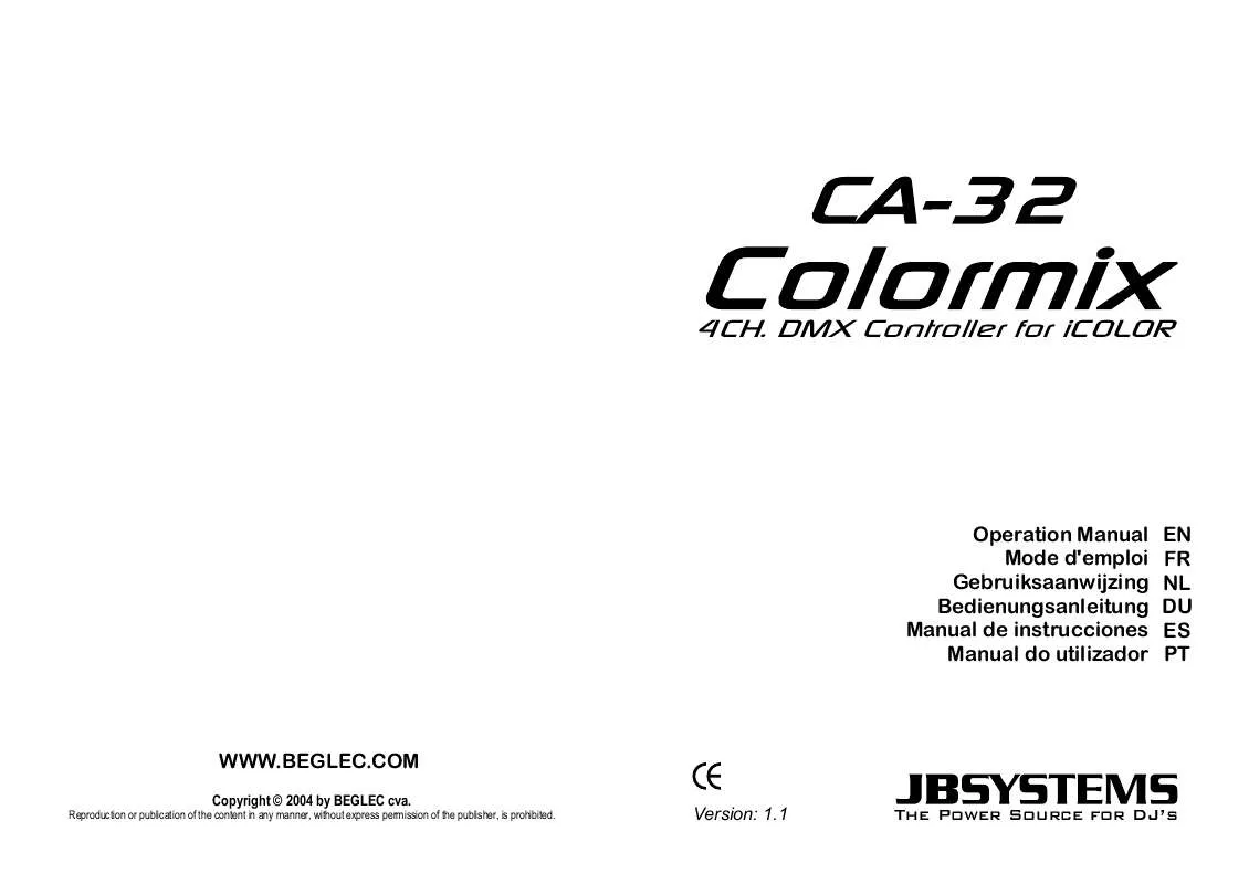 Mode d'emploi BEGLEC CA-32 COLORMIX