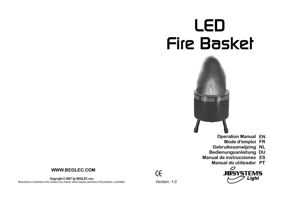 Mode d'emploi BEGLEC LED FIRE BASKET