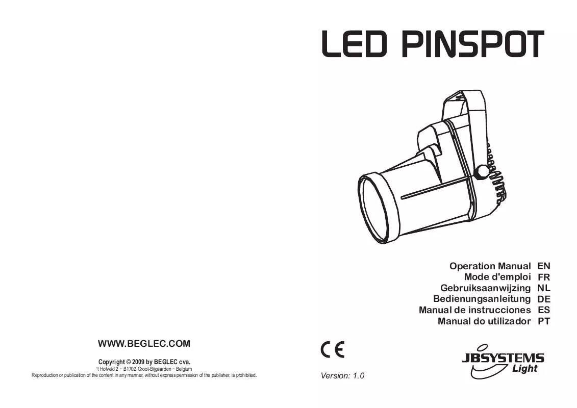 Mode d'emploi BEGLEC LED PINSPOT