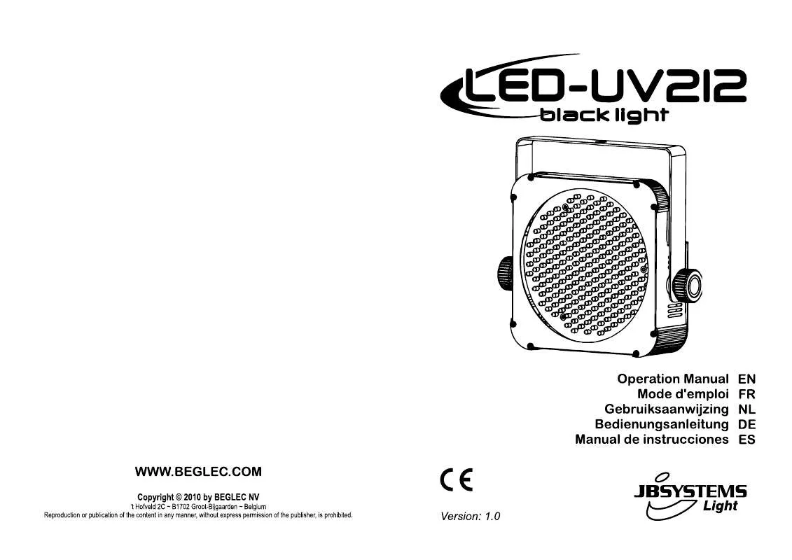 Mode d'emploi BEGLEC LED-UV212