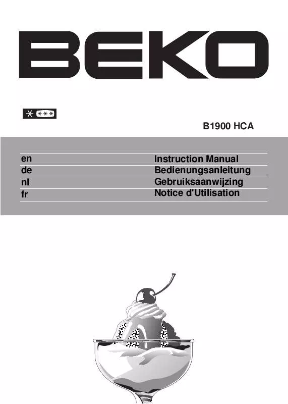 Mode d'emploi BEKO B 1900 HCA