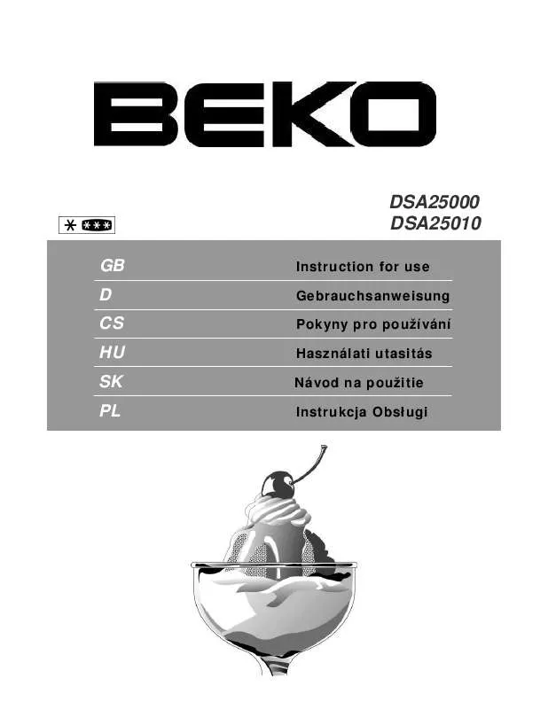 Mode d'emploi BEKO DSA25000