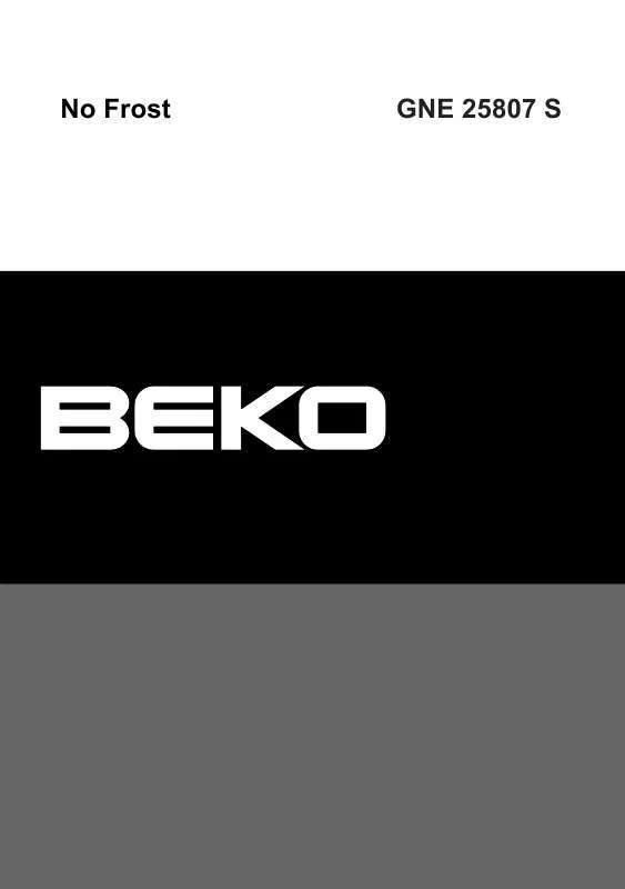Mode d'emploi BEKO GNE 25807