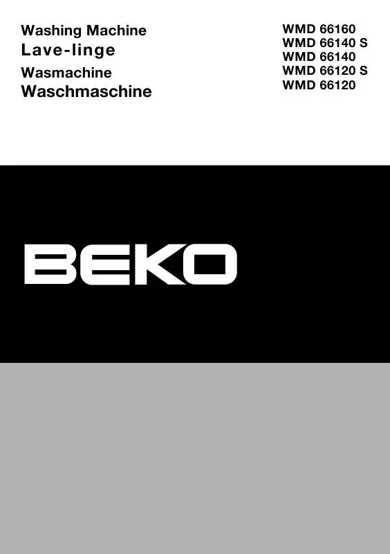 Mode d'emploi BEKO WMD 66160