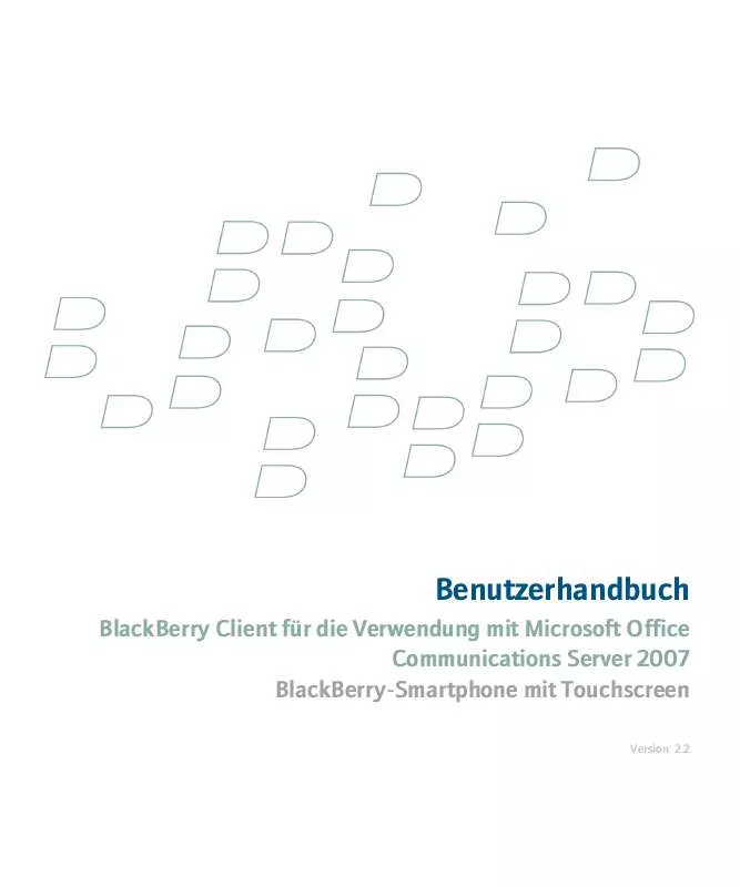 Mode d'emploi BLACKBERRY CLIENT FOR USE WITH MICROSOFT OFFICE COMMUNICATIONS SERVER 2007