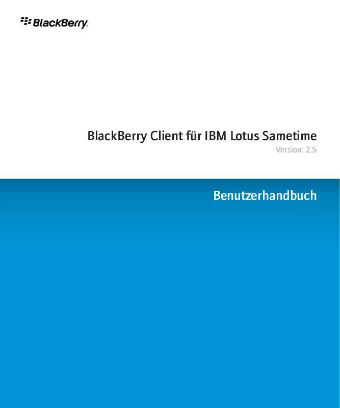 Mode d'emploi BLACKBERRY CLIENT FUR IBM LOTUS SAMETIME