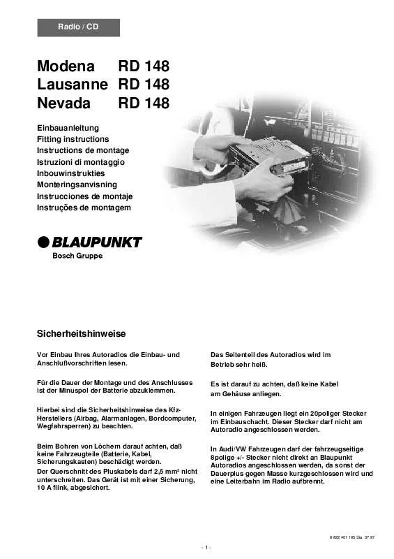 Mode d'emploi BLAUPUNKT NEVADA RD 148