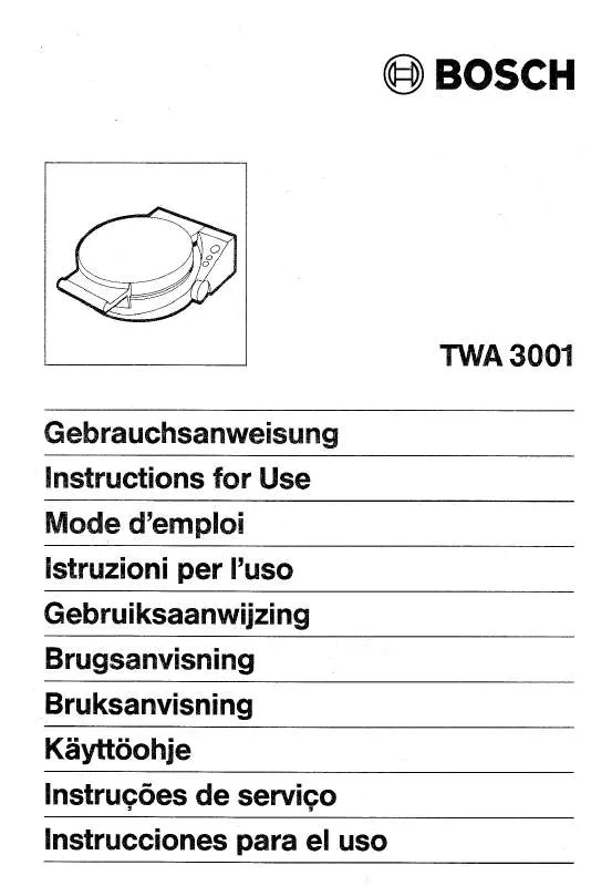 Mode d'emploi BOSCH TWA3001