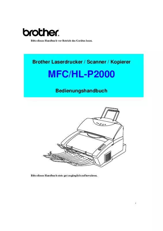 Mode d'emploi BROTHER MFC-HL-P2000